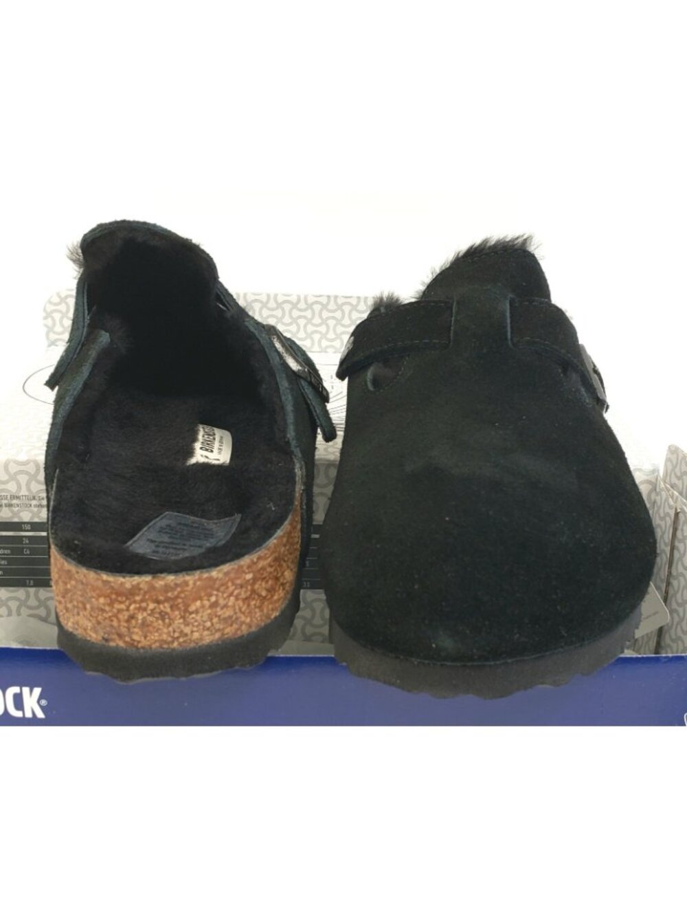 Birkenstock Boston Womens Suede Shearling Clogs Mules Black Size 40, US 9 Narrow - Picture 3 of 5